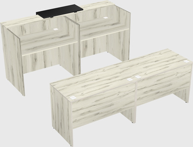 Shared u-shaped reception desks