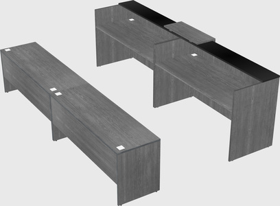 Shared u-shaped reception desks