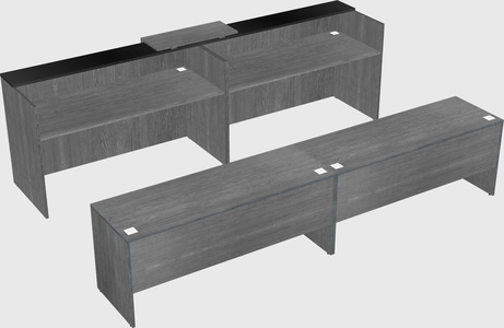 Shared u-shaped reception desks
