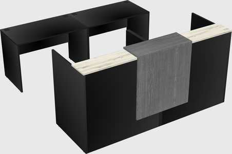 Shared u-shaped reception desks
