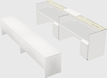 Shared u-shaped reception desks