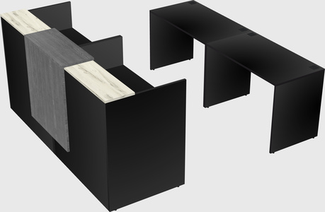 Shared u-shaped reception desks