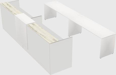 Shared u-shaped reception desks
