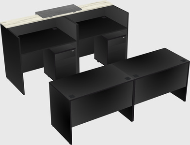 Shared u-shaped reception desks