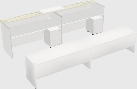 Shared u-shaped reception desks