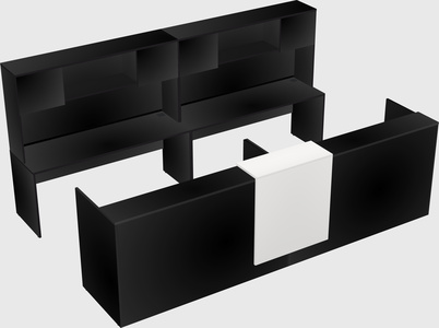 Shared u-shaped reception desks