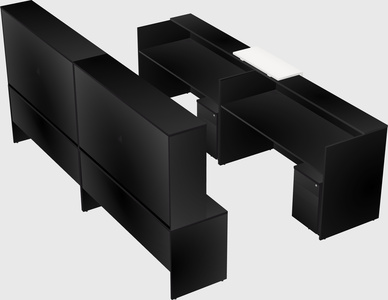 Shared u-shaped reception desks