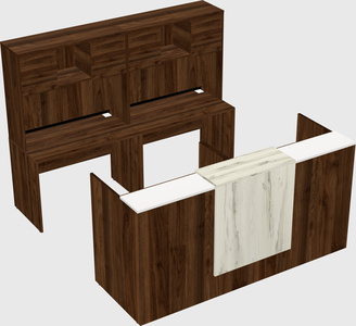 Shared u-shaped reception desks