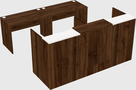 Shared u-shaped reception desks