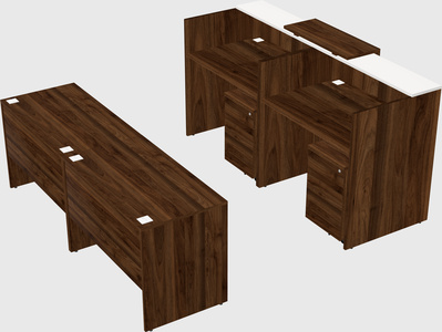 Shared u-shaped reception desks