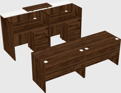 Shared u-shaped reception desks