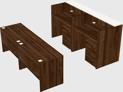 Shared u-shaped reception desks