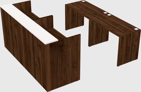 Shared u-shaped reception desks