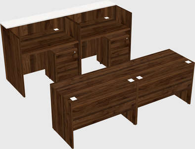 Shared u-shaped reception desks