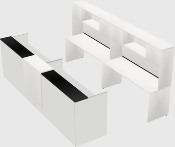 Shared u-shaped reception desks