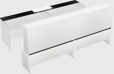 Shared u-shaped reception desks