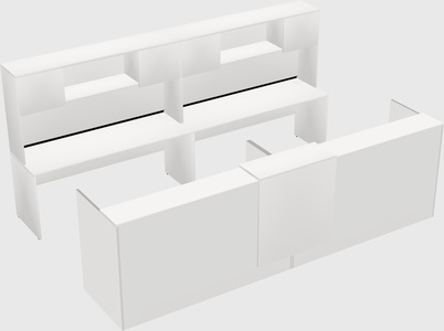 Shared u-shaped reception desks
