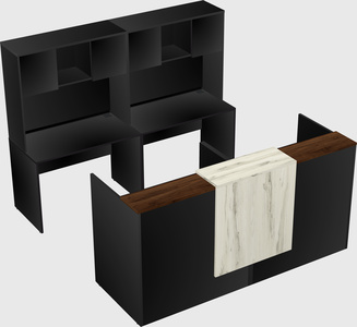 Shared u-shaped reception desks