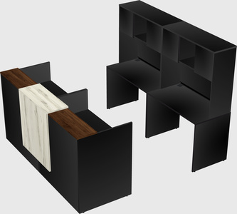 Shared u-shaped reception desks