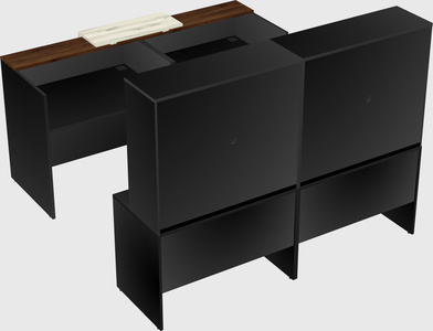 Shared u-shaped reception desks