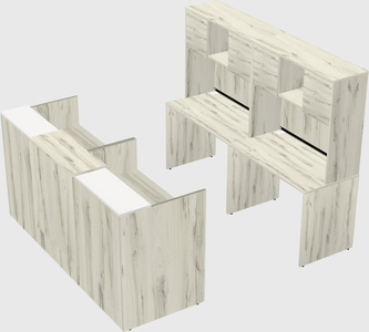 Shared u-shaped reception desks