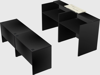 Shared u-shaped reception desks