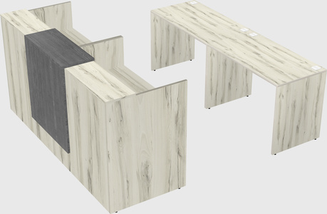 Shared u-shaped reception desks