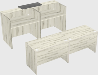 Shared u-shaped reception desks