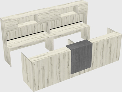 Shared u-shaped reception desks