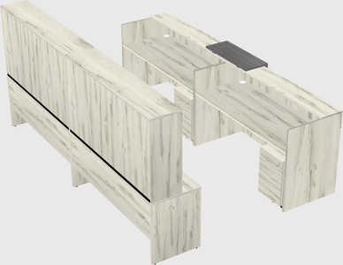 Shared u-shaped reception desks
