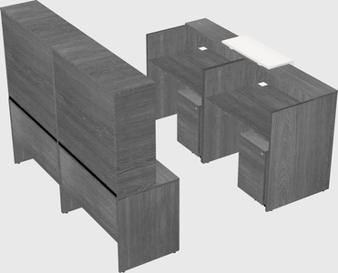 Shared u-shaped reception desks