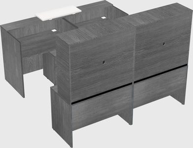 Shared u-shaped reception desks