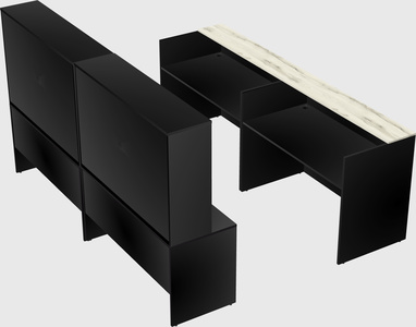 Shared u-shaped reception desks