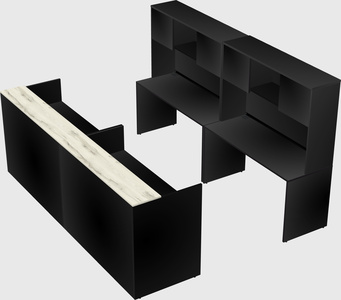 Shared u-shaped reception desks