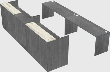 Shared u-shaped reception desks