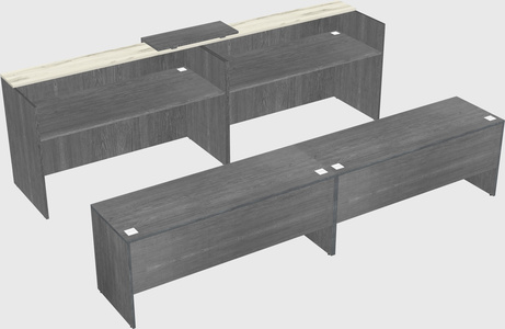 Shared u-shaped reception desks