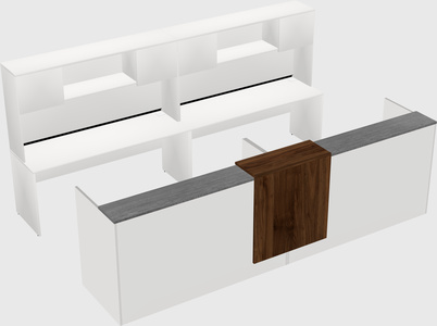 Shared u-shaped reception desks