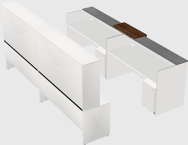 Shared u-shaped reception desks