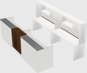 Shared u-shaped reception desks