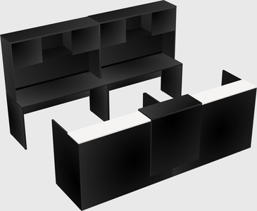 Shared u-shaped reception desks