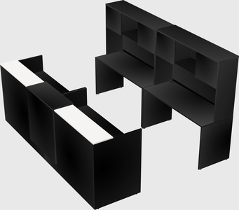 Shared u-shaped reception desks