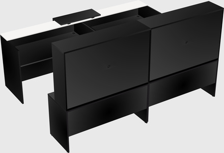 Shared u-shaped reception desks