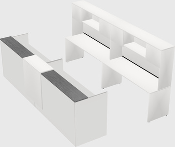 Shared u-shaped reception desks