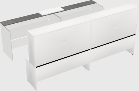 Shared u-shaped reception desks