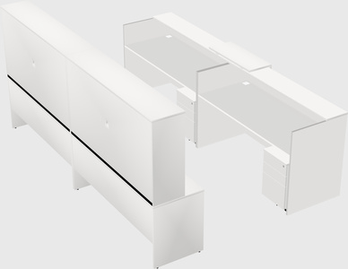 Shared u-shaped reception desks