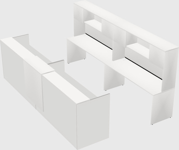 Shared u-shaped reception desks
