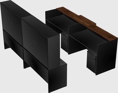 Shared u-shaped reception desks