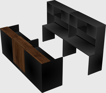 Shared u-shaped reception desks
