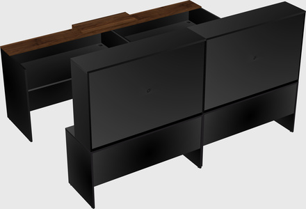 Shared u-shaped reception desks