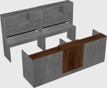 Shared u-shaped reception desks